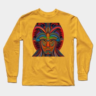 New World Gods (1) - Mesoamerican Inspired Psychedelic Art Long Sleeve T-Shirt